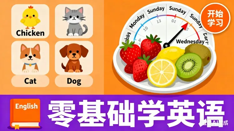 零基础学英语（认识动物、星期、水果等）